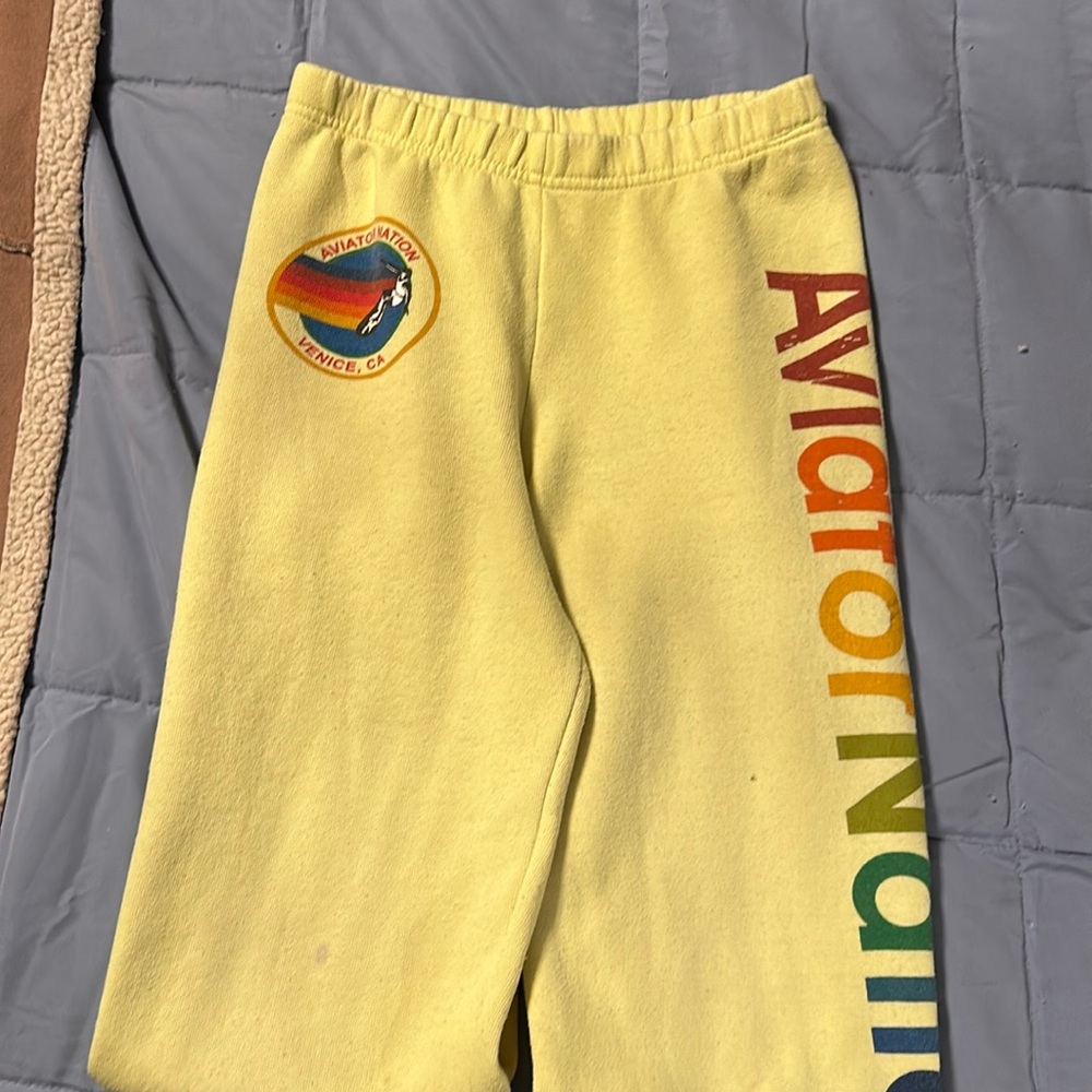 Aviator Nation yellow kids size 14 sweatpants